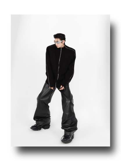 Stitching Sweater-IYAMIUIO