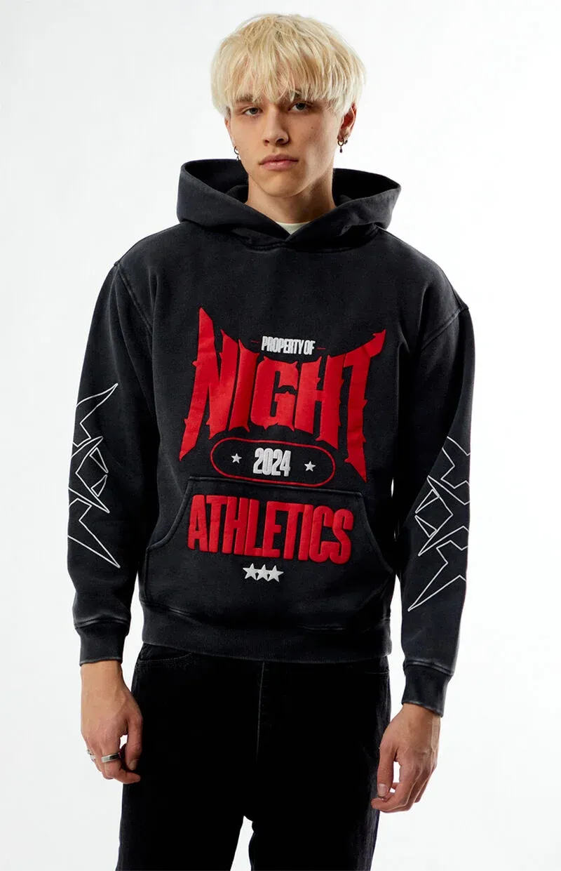 Nightlab Black Washed Gym Hoodie