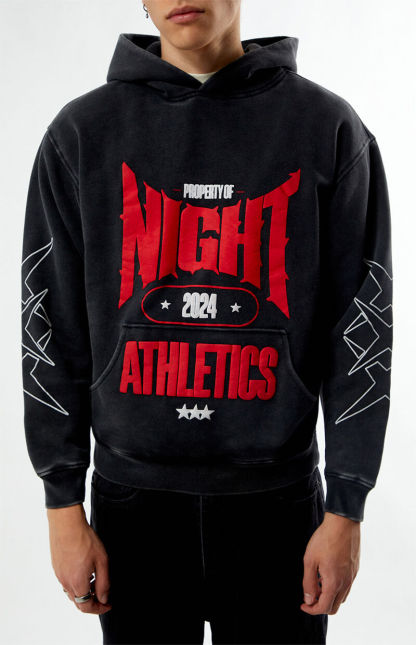 Nightlab Black Washed Gym Hoodie