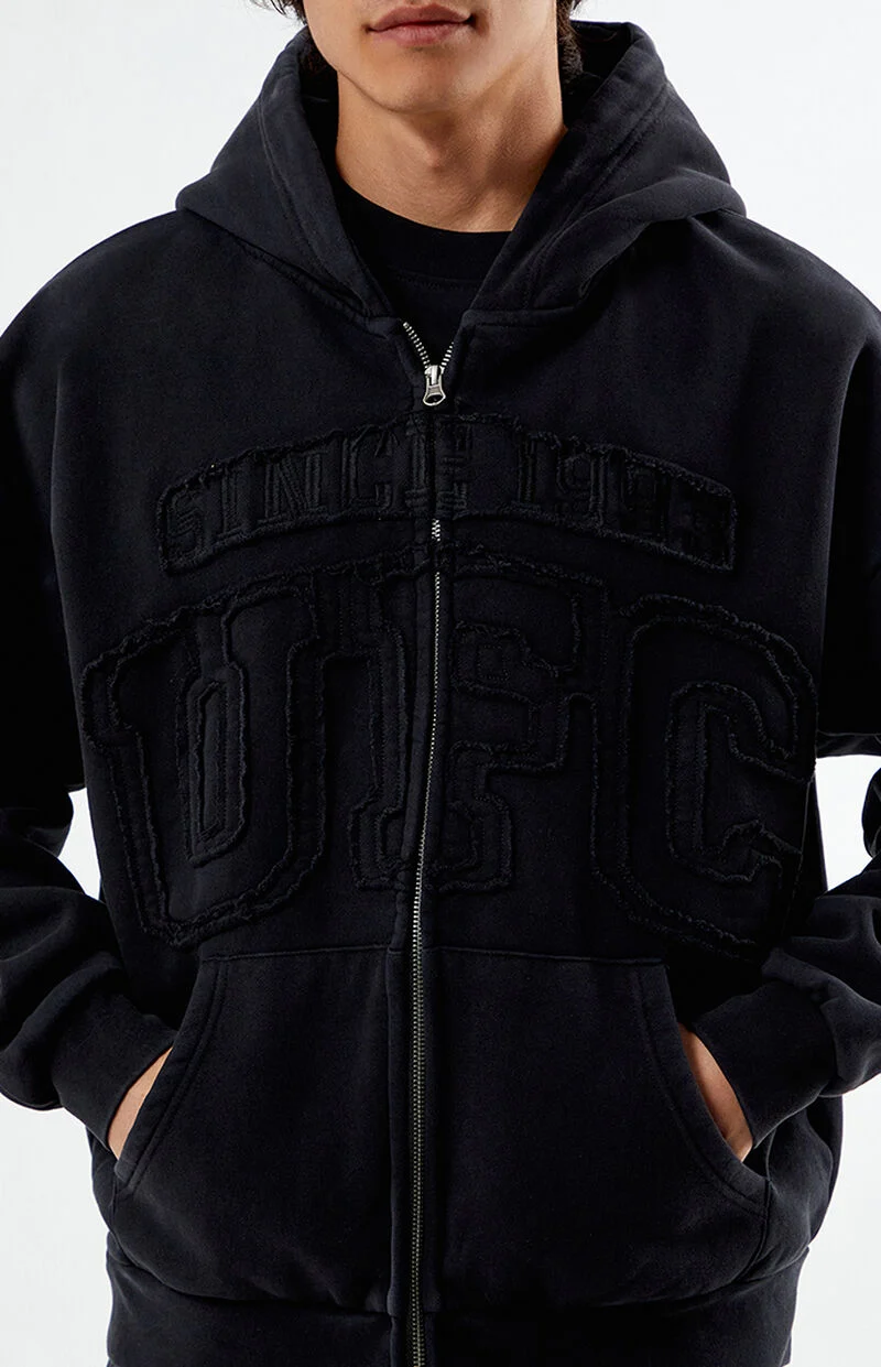 UFC Frayed Lettering Full Zip Hoodie
