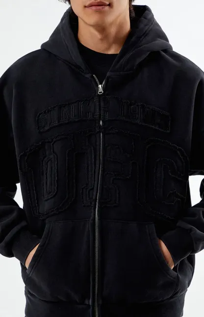 UFC Frayed Lettering Full Zip Hoodie