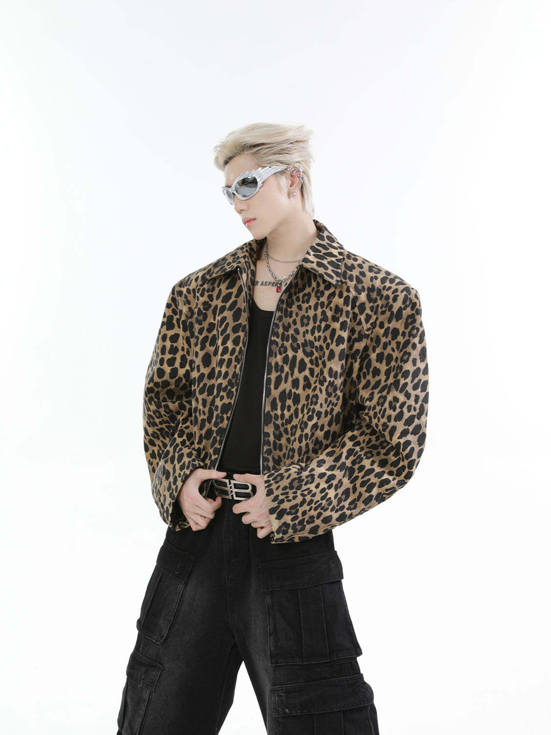 【24s Oct.】Leopard Washed Denim Vintage Jacket-IYAMIUIO