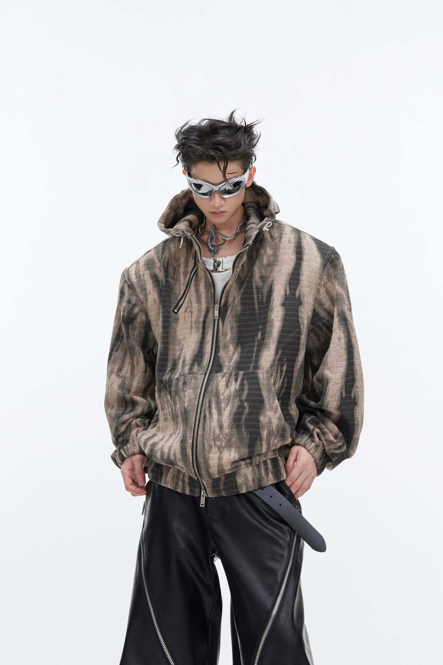 【24s January.】Retro Graffiti Metallic Hooded Sweatshirt-IYAMIUIO