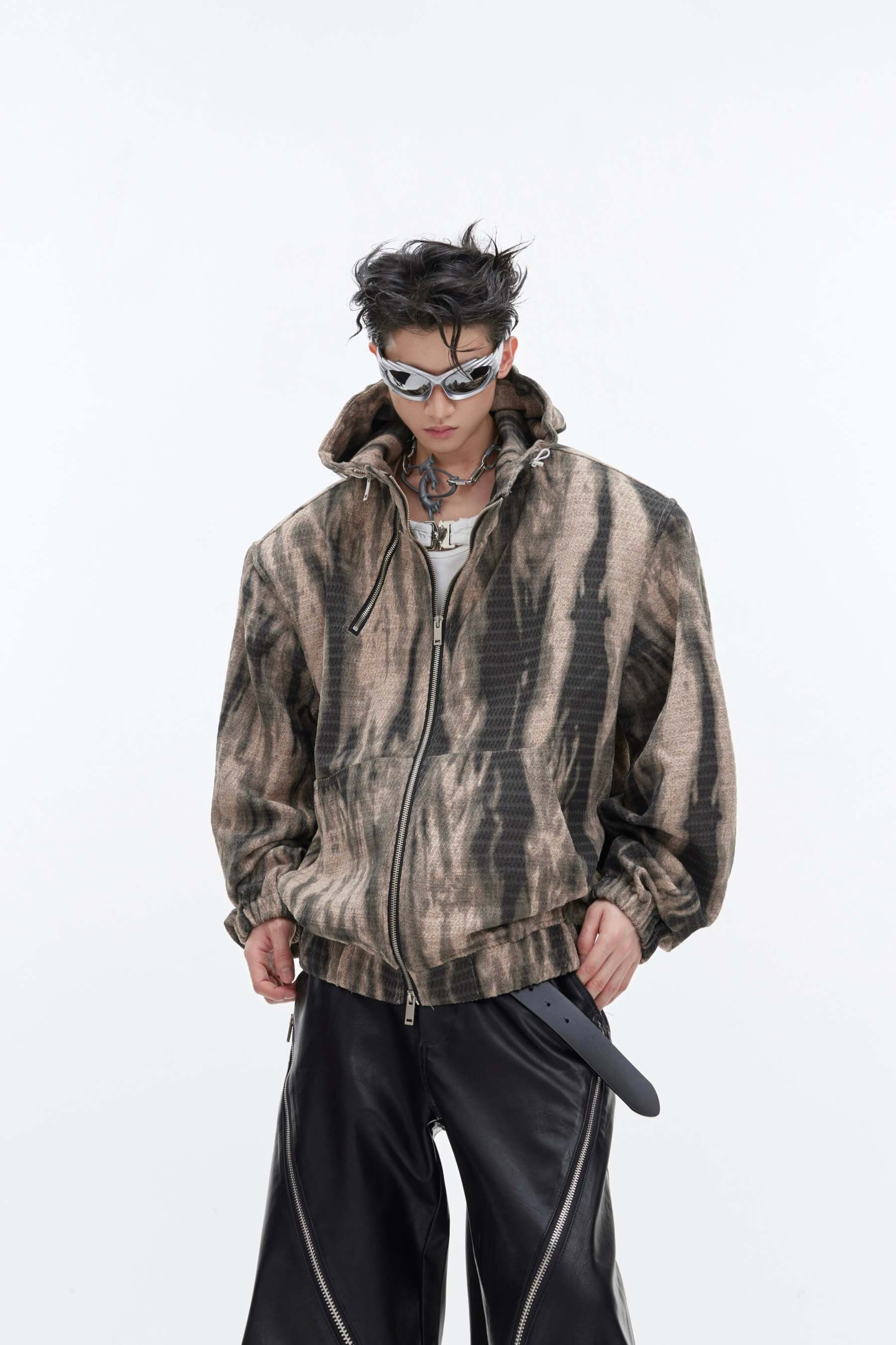 【24s January.】Retro Graffiti Metallic Hooded Sweatshirt-IYAMIUIO