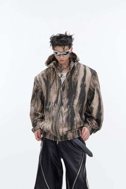 【24s January.】Retro Graffiti Metallic Hooded Sweatshirt-IYAMIUIO