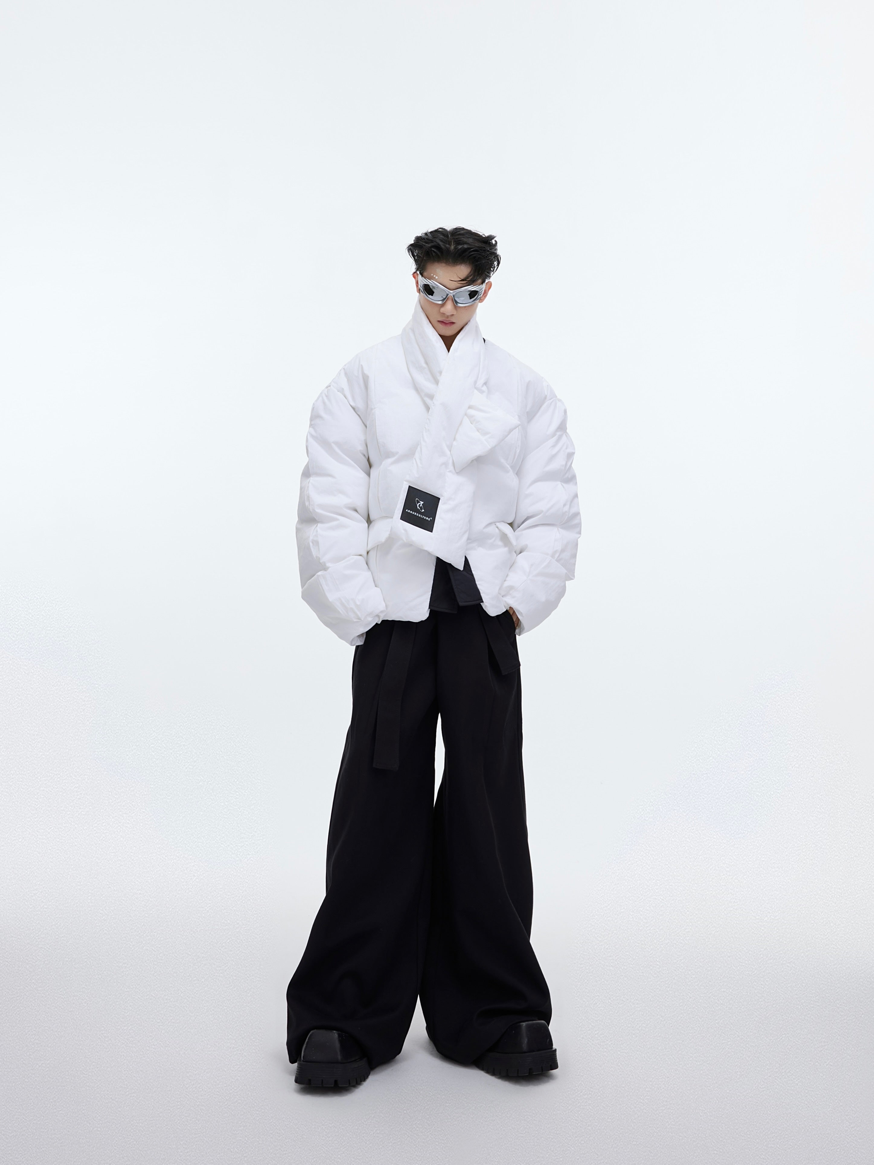 【23s December.】Deconstructed Design Cotton Jacket + Scarf-IYAMIUIO