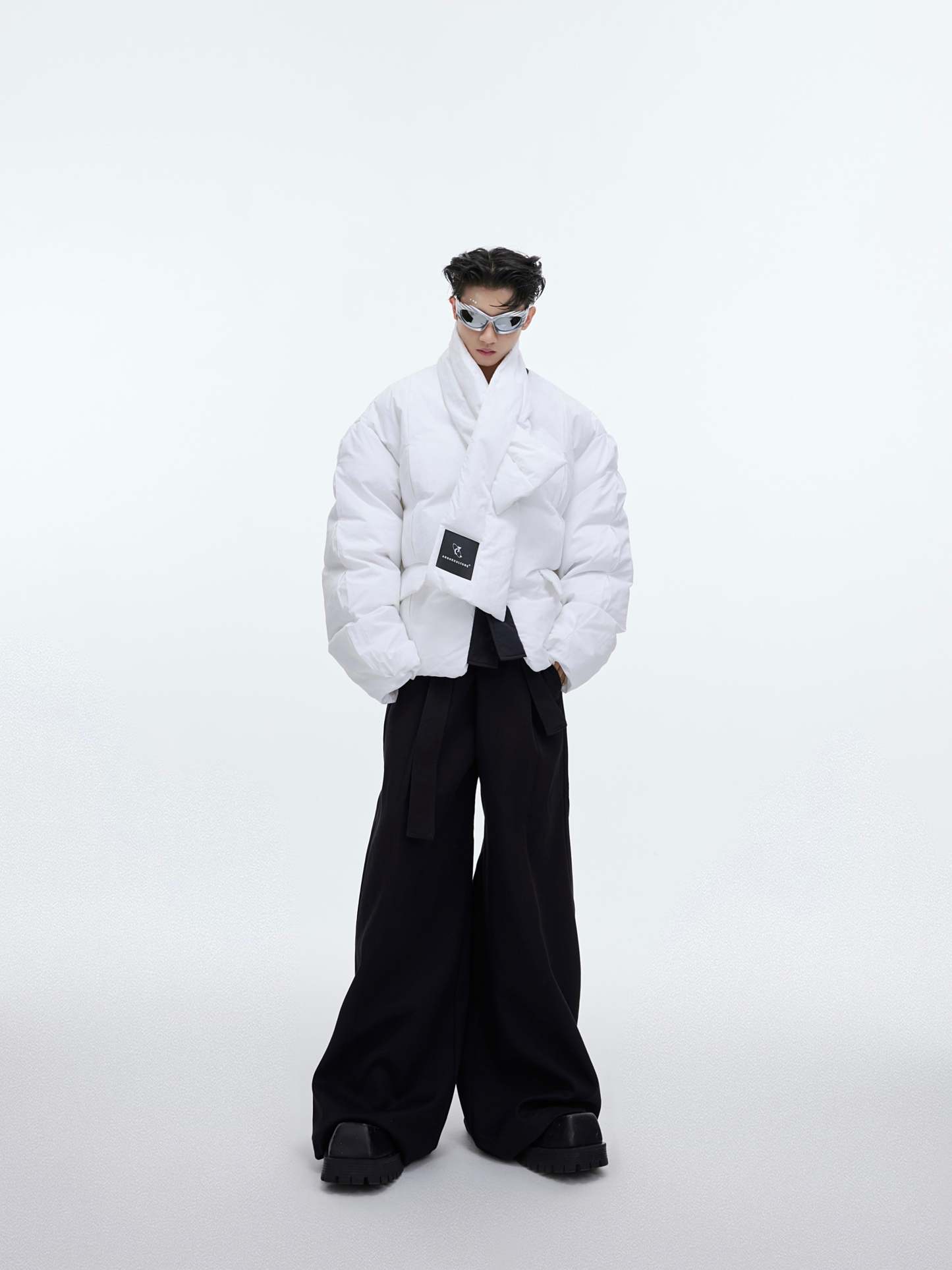 【23s December.】Deconstructed Design Cotton Jacket + Scarf-IYAMIUIO