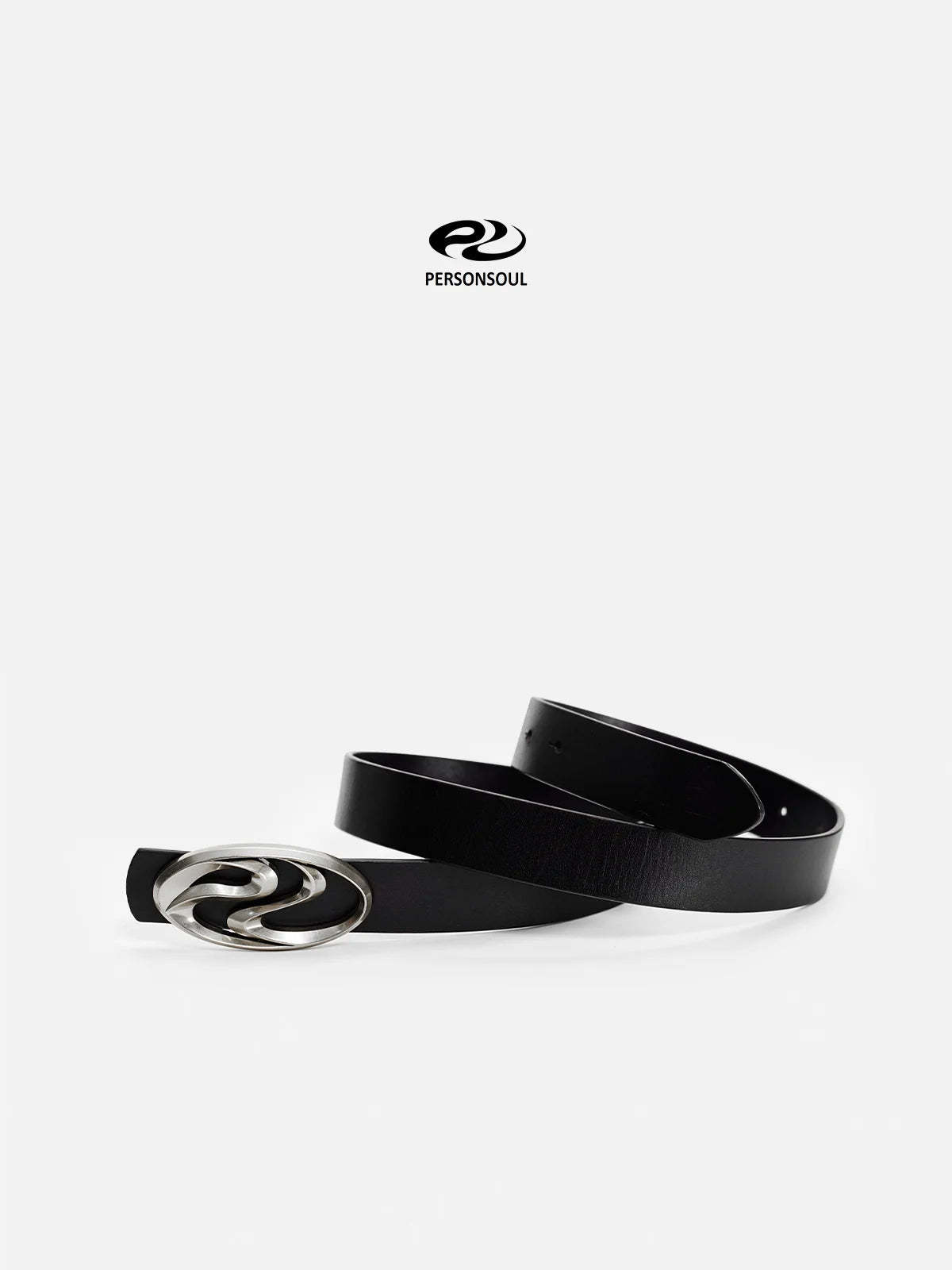 Personsoul Logo Silver-Plated Leather Belt-IYAMIUIO