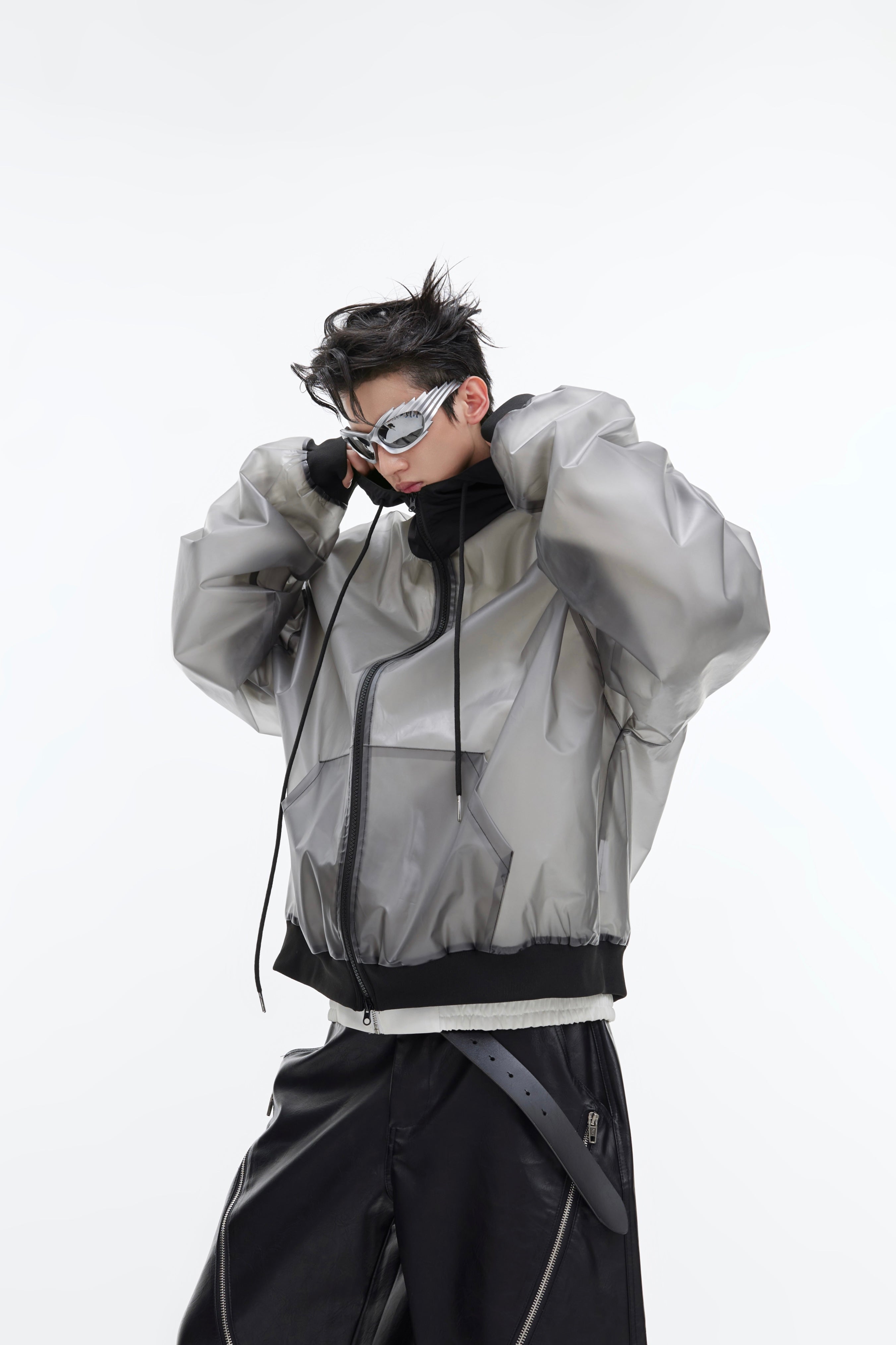 【24s January.】Pioneer Transparent Design Pu Leather Jacket-IYAMIUIO