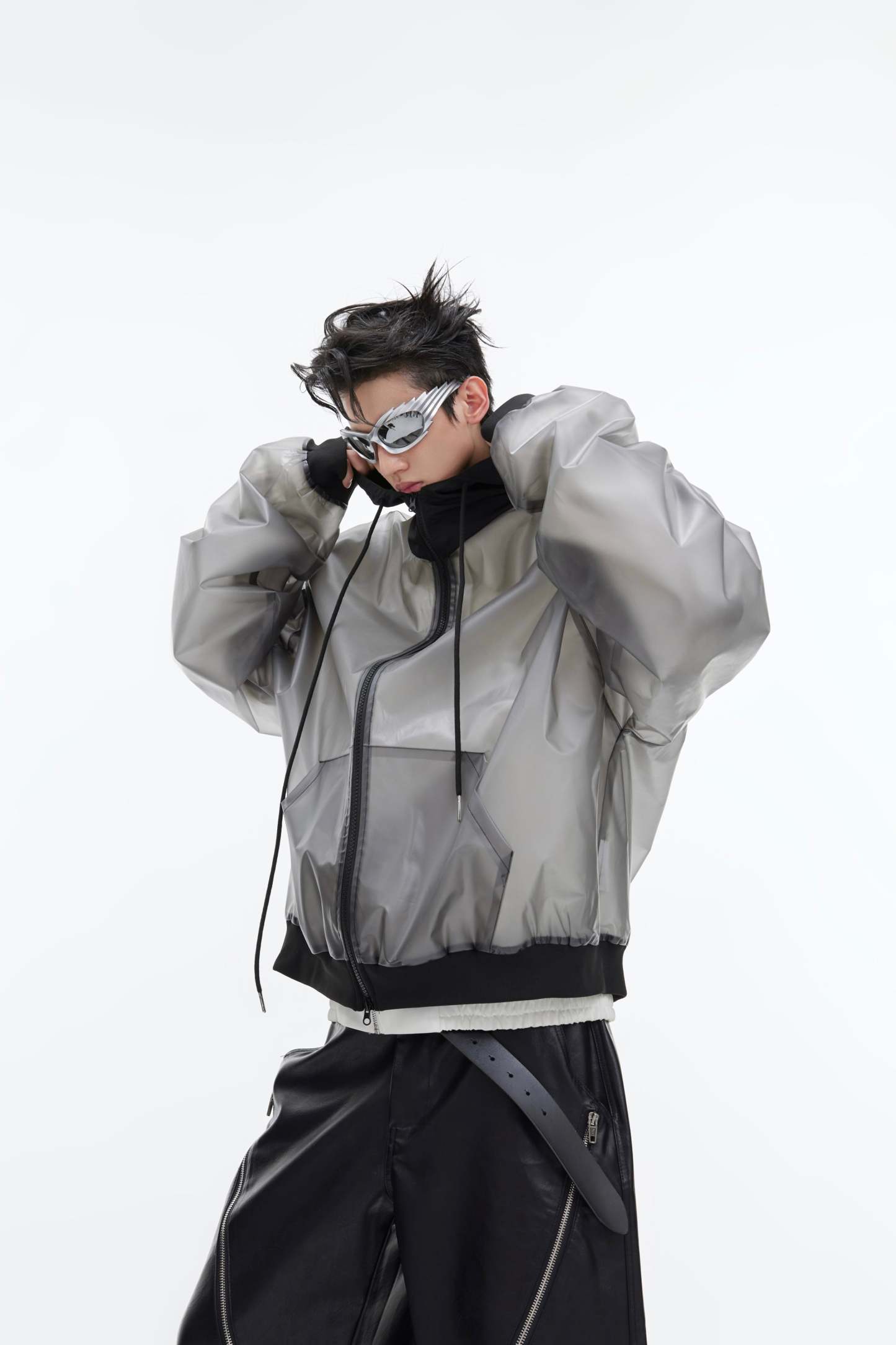 【24s January.】Pioneer Transparent Design Pu Leather Jacket-IYAMIUIO