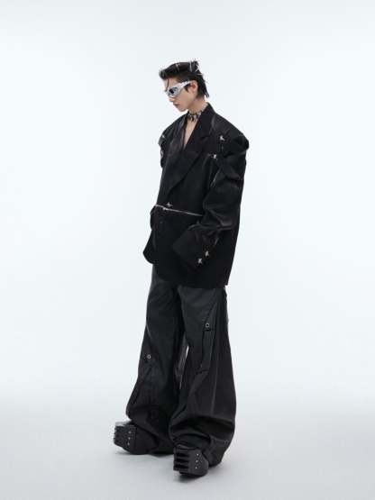 【24s Oct.】Liquid Glossy Outerwear Blazer-IYAMIUIO