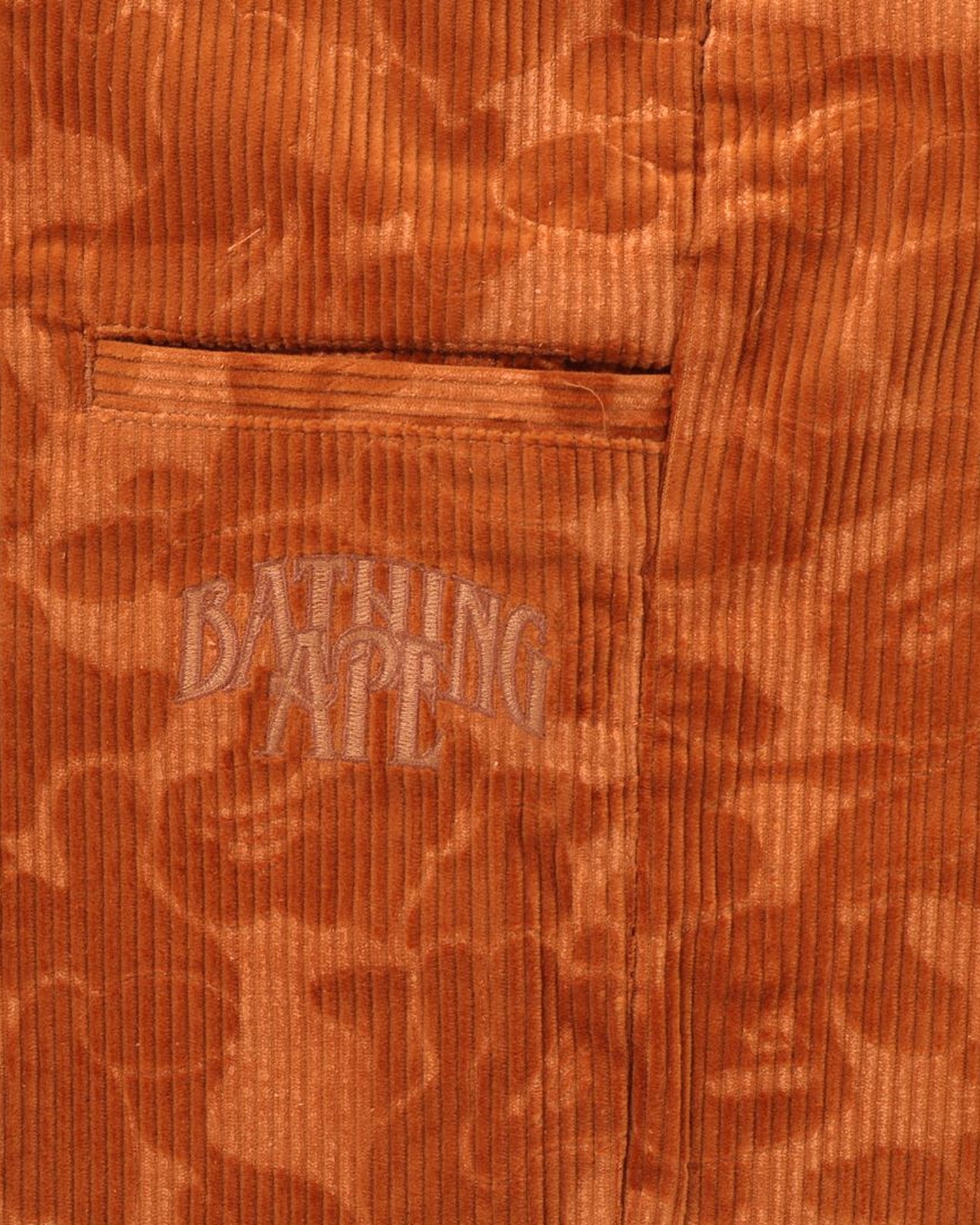 Solid Camo Debossed Corduroy Relaxed Fit Pants-IYAMIUIO