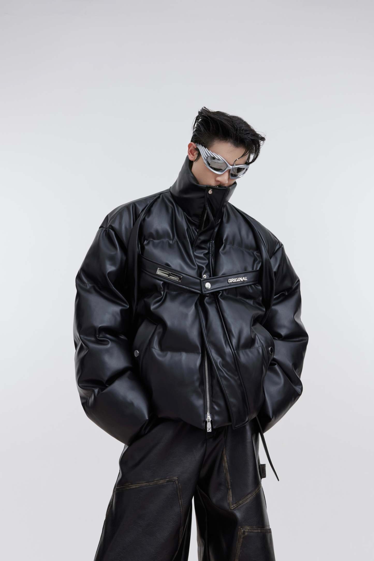 【23s October.】Niche Deconstructed PU Leather Thickened Cotton Jacket-IYAMIUIO