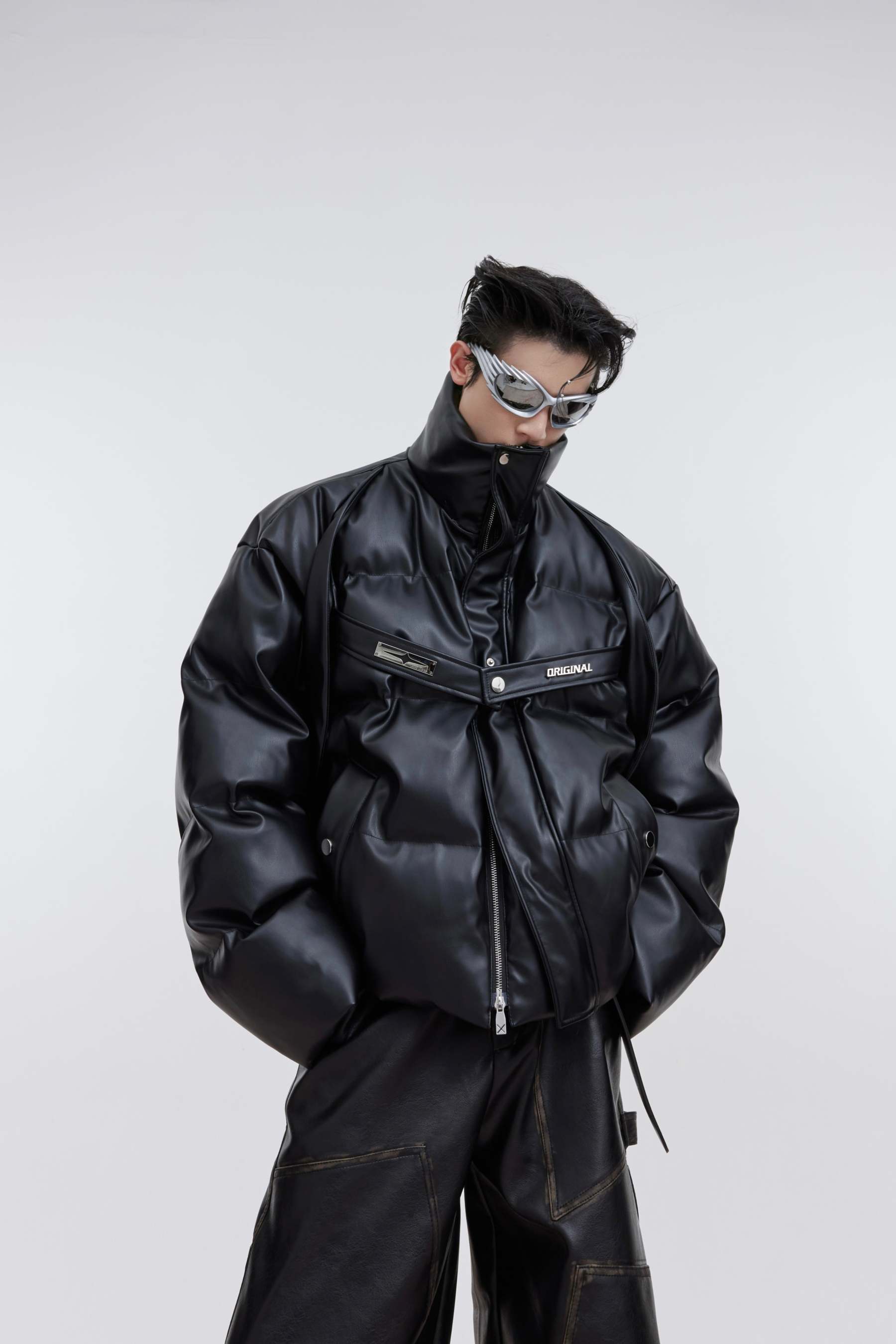 【23s October.】Niche Deconstructed PU Leather Thickened Cotton Jacket-IYAMIUIO