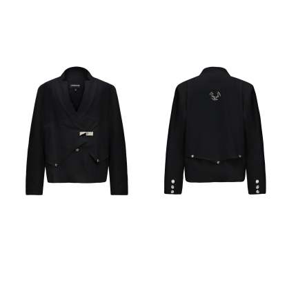 【24s Oct.】Niche Deconstructed Glittery Metal Buckle Suit Jacket-IYAMIUIO