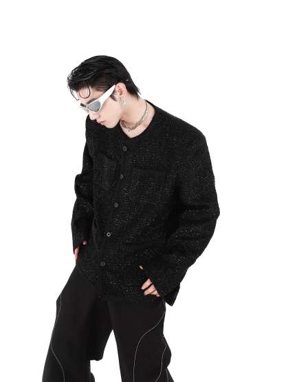 Collarless Suit Jacket-IYAMIUIO