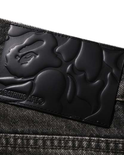 Line Camo STA Patched Loose Fit 12oz Denim Pants-IYAMIUIO