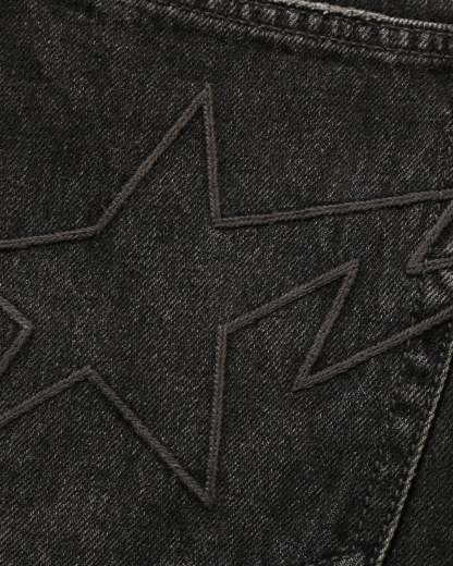 Line Camo STA Patched Loose Fit 12oz Denim Pants-IYAMIUIO