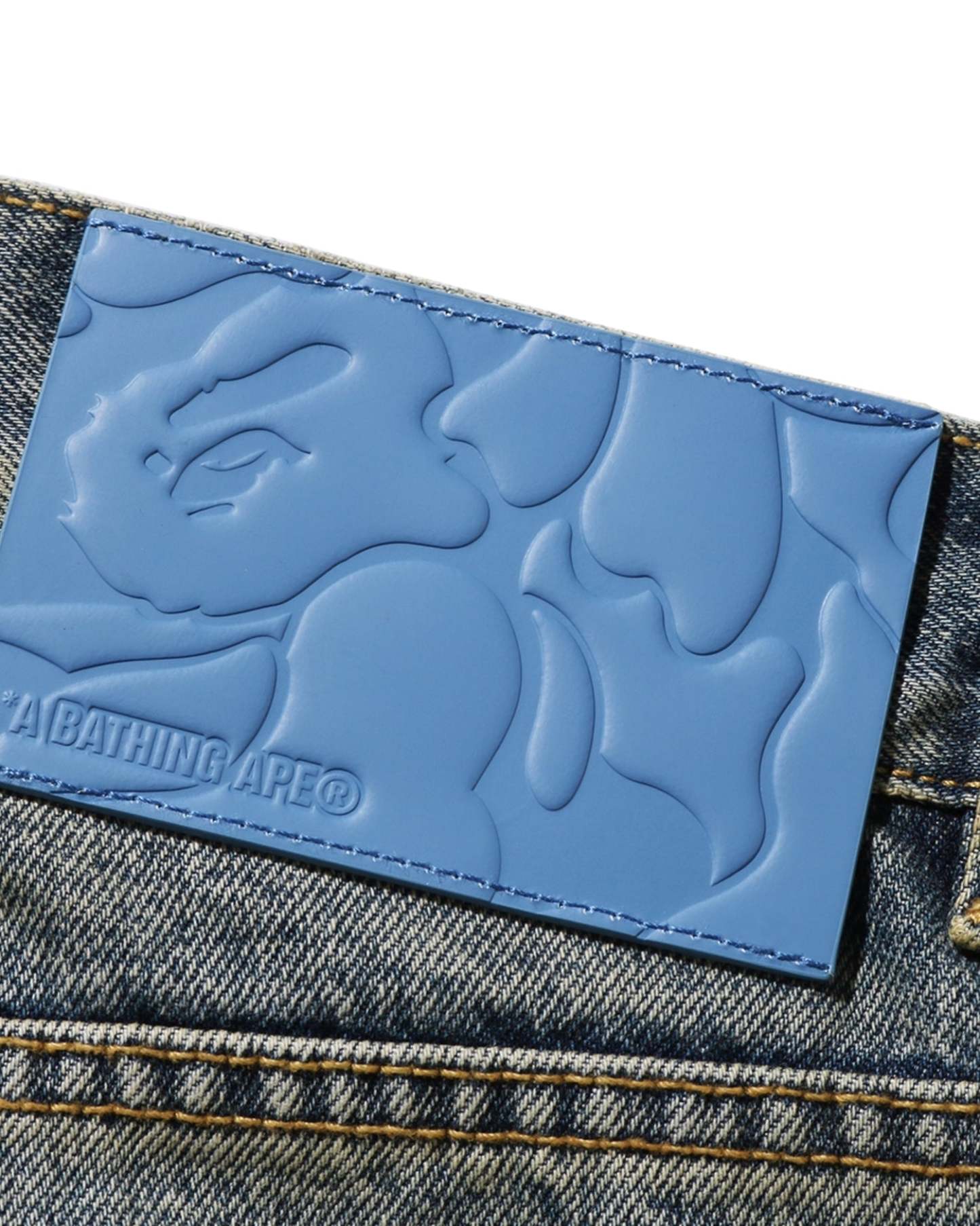 Line Camo STA Patched Loose Fit 12oz Denim Pants-IYAMIUIO