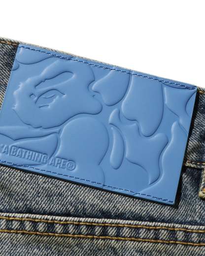 Line Camo STA Patched Loose Fit 12oz Denim Pants-IYAMIUIO