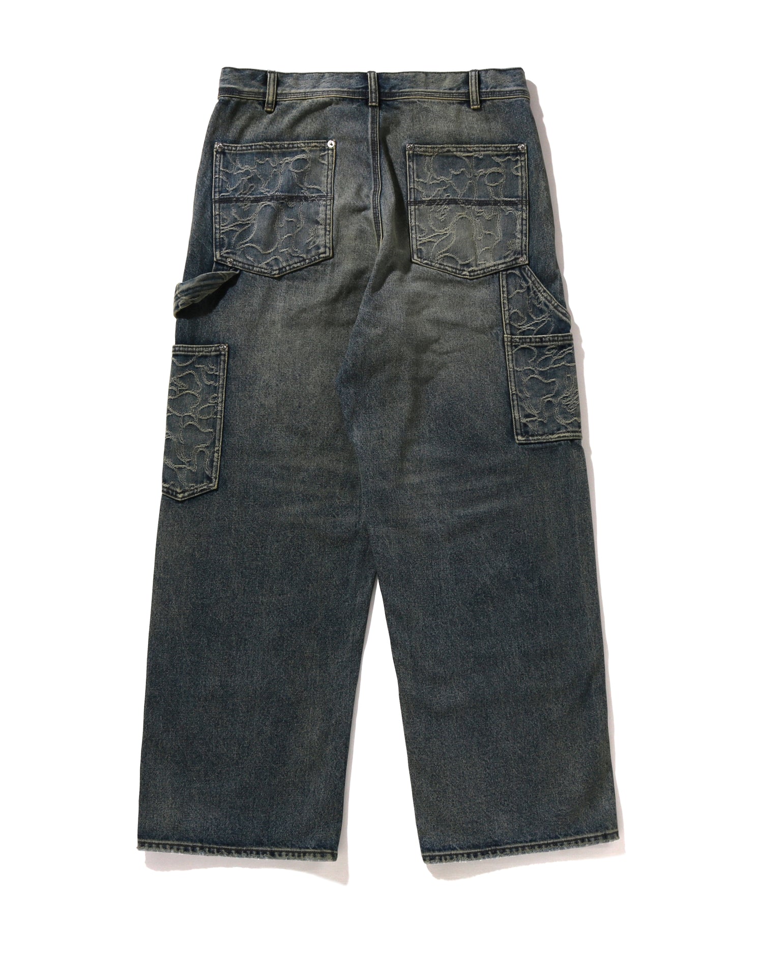 Line Camo Patch Relaxed Fit 13oz Denim Pants-IYAMIUIO