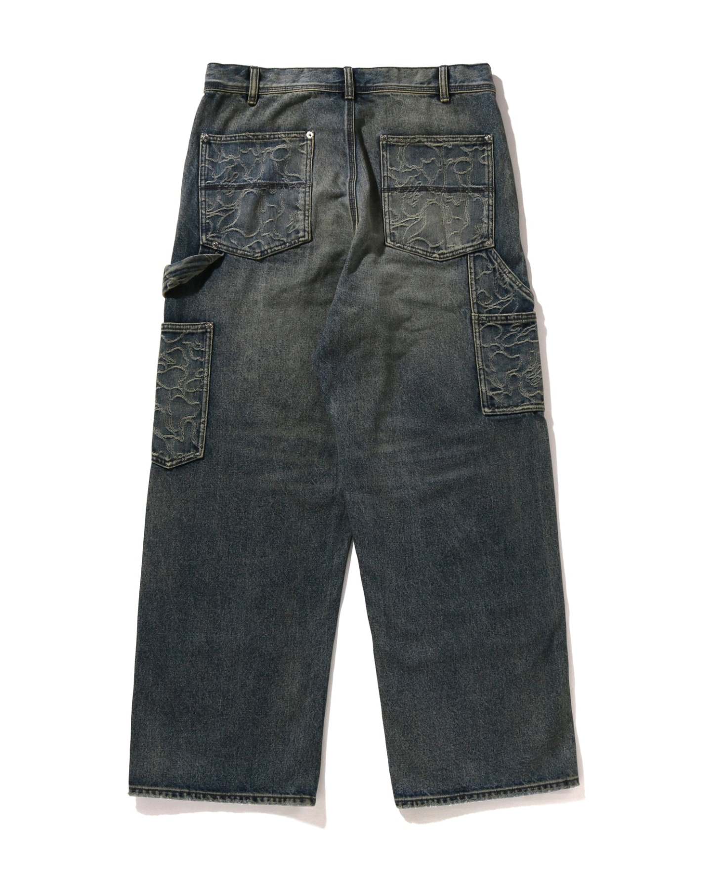 Line Camo Patch Relaxed Fit 13oz Denim Pants-IYAMIUIO