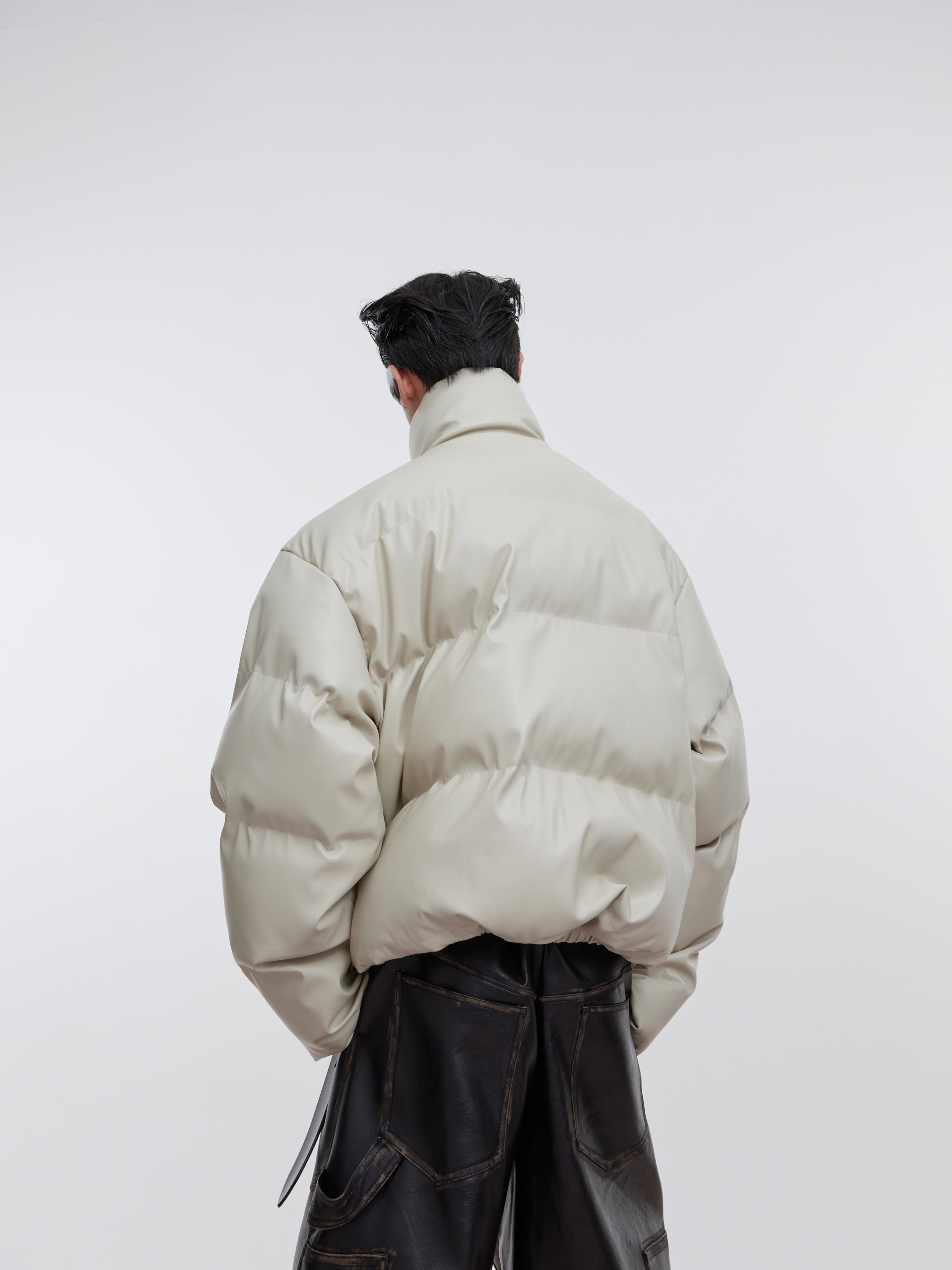 【23s October.】Niche Deconstructed PU Leather Thickened Cotton Jacket-IYAMIUIO