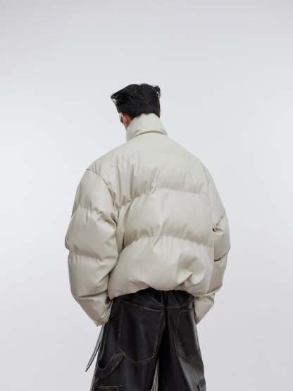 【23s October.】Niche Deconstructed PU Leather Thickened Cotton Jacket-IYAMIUIO
