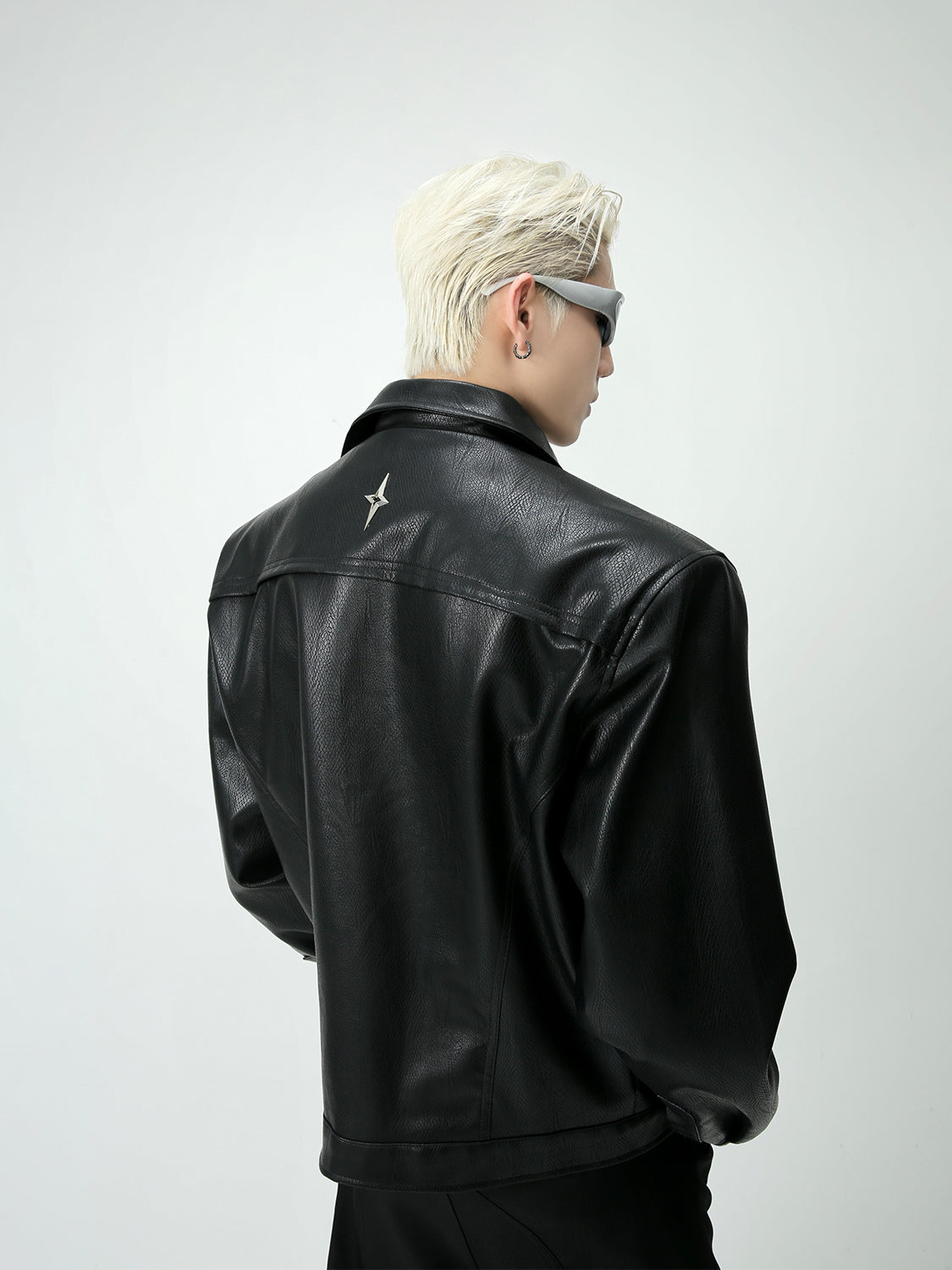 【23s August.】Shoulder Pad Leather Biker Jacket-IYAMIUIO