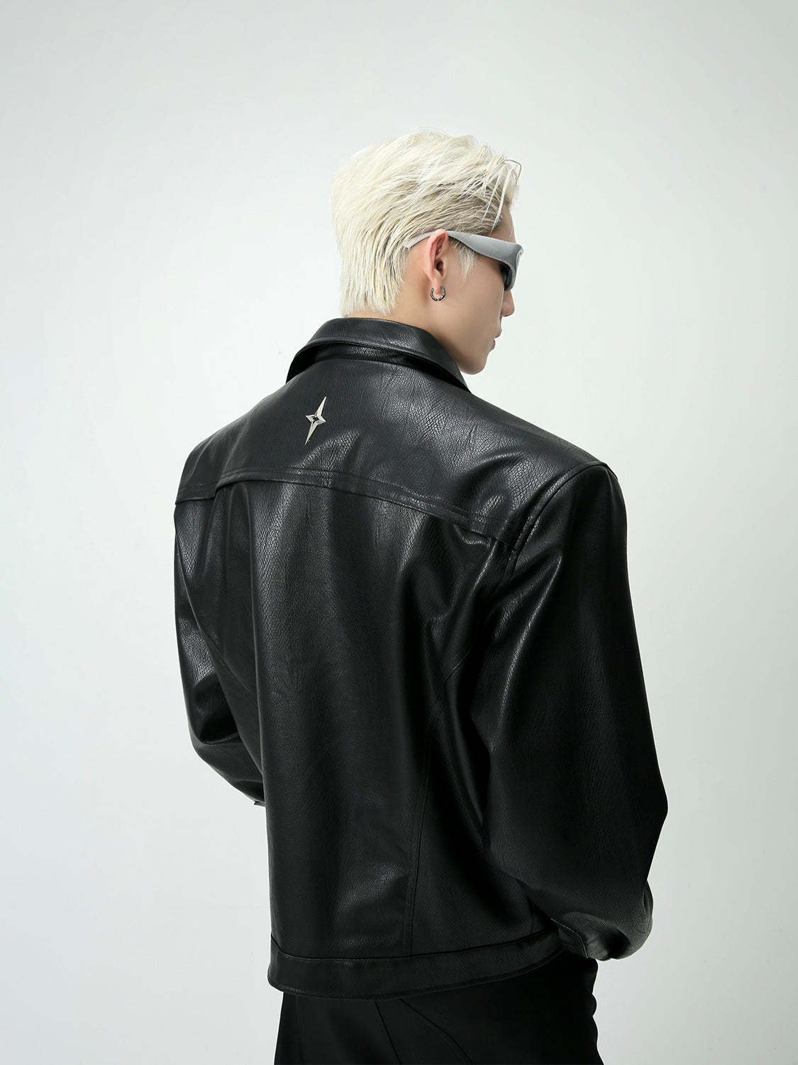 【23s August.】Shoulder Pad Leather Biker Jacket-IYAMIUIO
