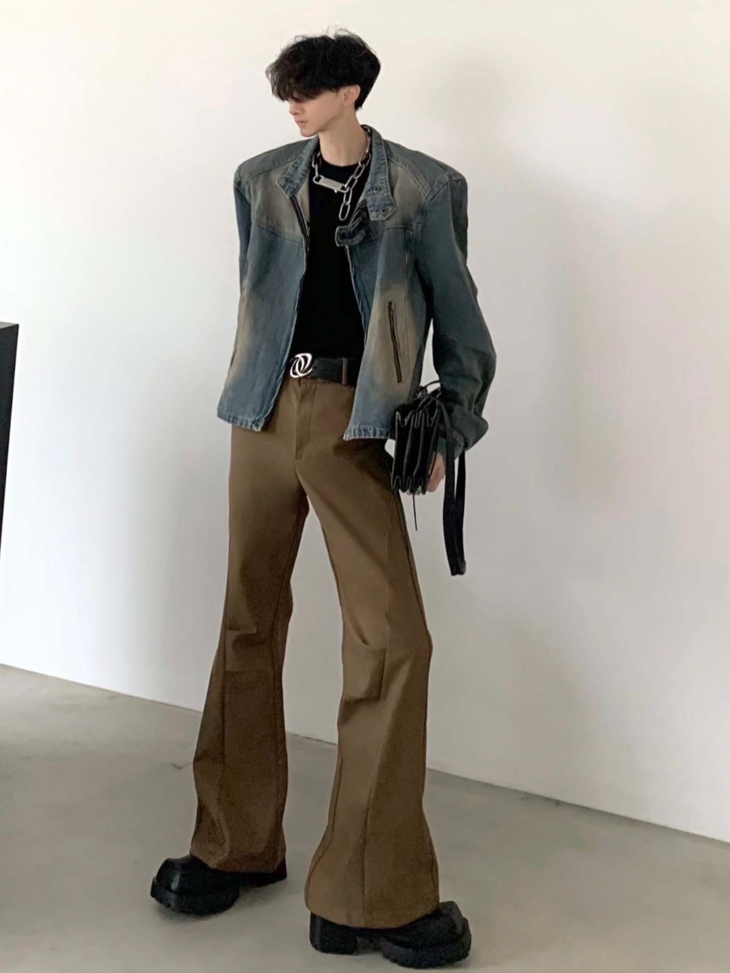 【24s March.】Retro Shoulder Padded Denim Premium Jacket-IYAMIUIO