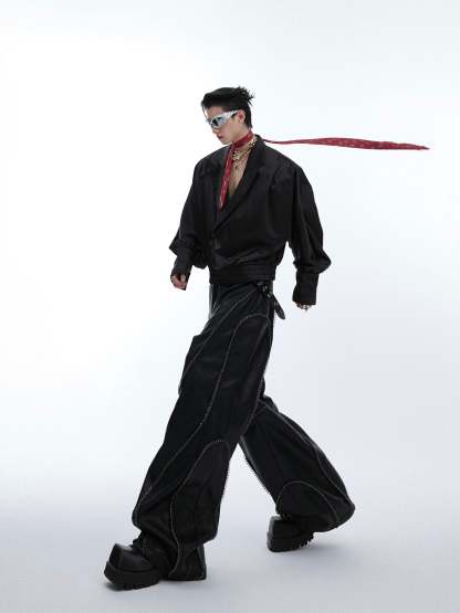 【24s Aug.】Glossy Large V-neck High-end Luxurious Shirt-IYAMIUIO