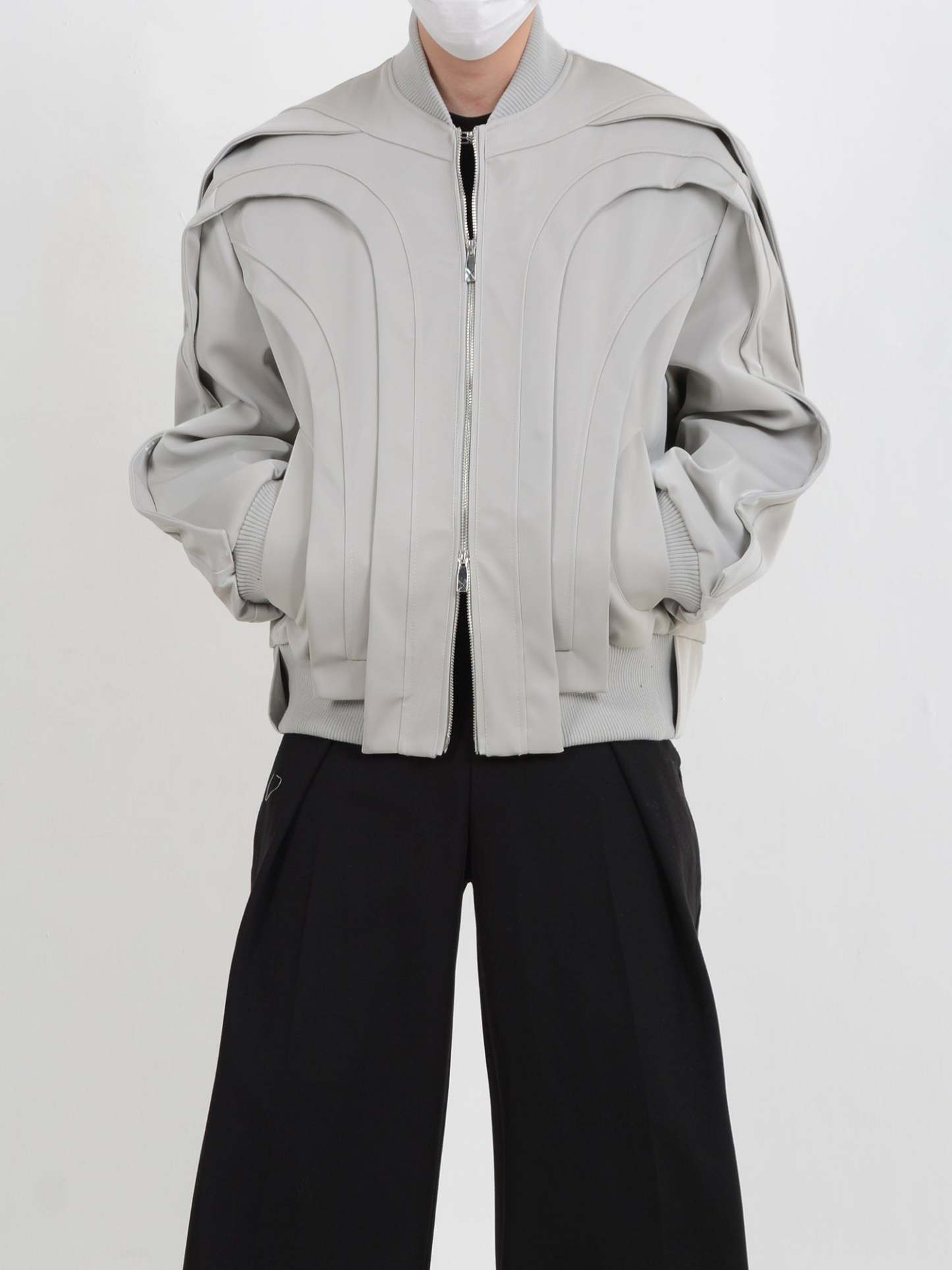 【24s January.】Deconstructed Glossy Pu Leather Jacket-IYAMIUIO