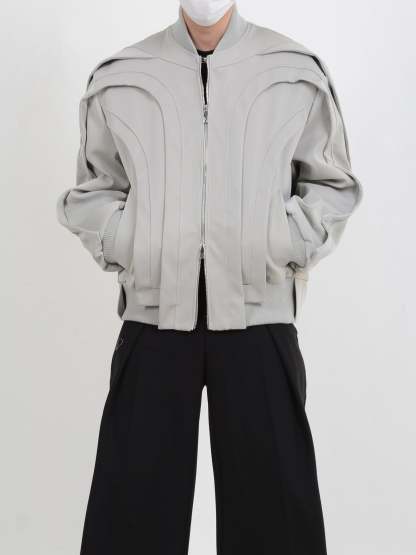 【24s January.】Deconstructed Glossy Pu Leather Jacket-IYAMIUIO