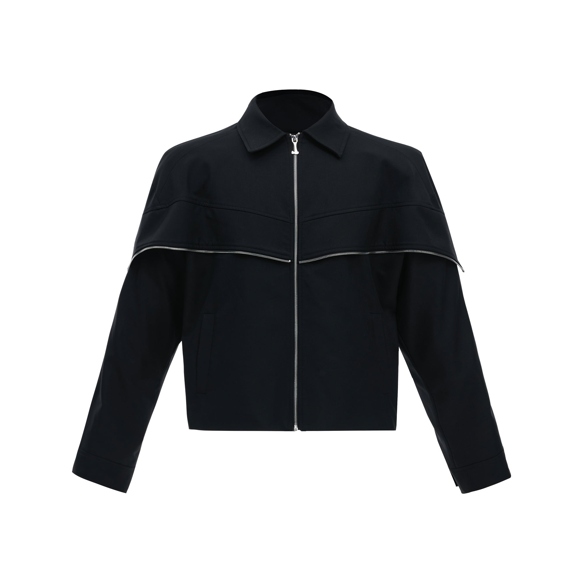 【24s Aug.】Deconstructed Metallic Cape Patchwork Jacket-IYAMIUIO