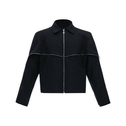 【24s Aug.】Deconstructed Metallic Cape Patchwork Jacket-IYAMIUIO