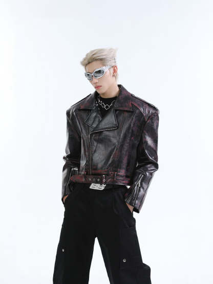 【24s Oct.】Heavy Street Motorcycle Leather Jacket-IYAMIUIO