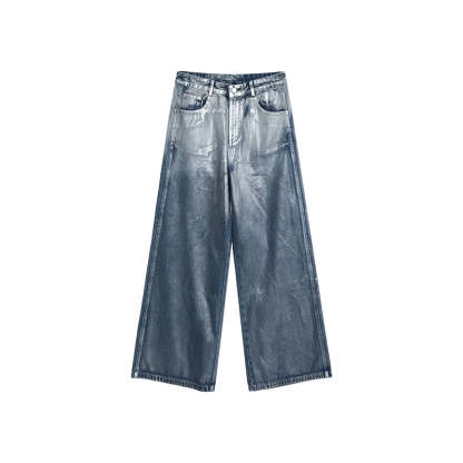 【24s March.】Liquid Washed Distressed Denim Suit-IYAMIUIO