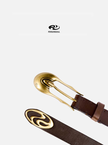 Personsoul Shaped Pin Buckle Leather Belt-IYAMIUIO