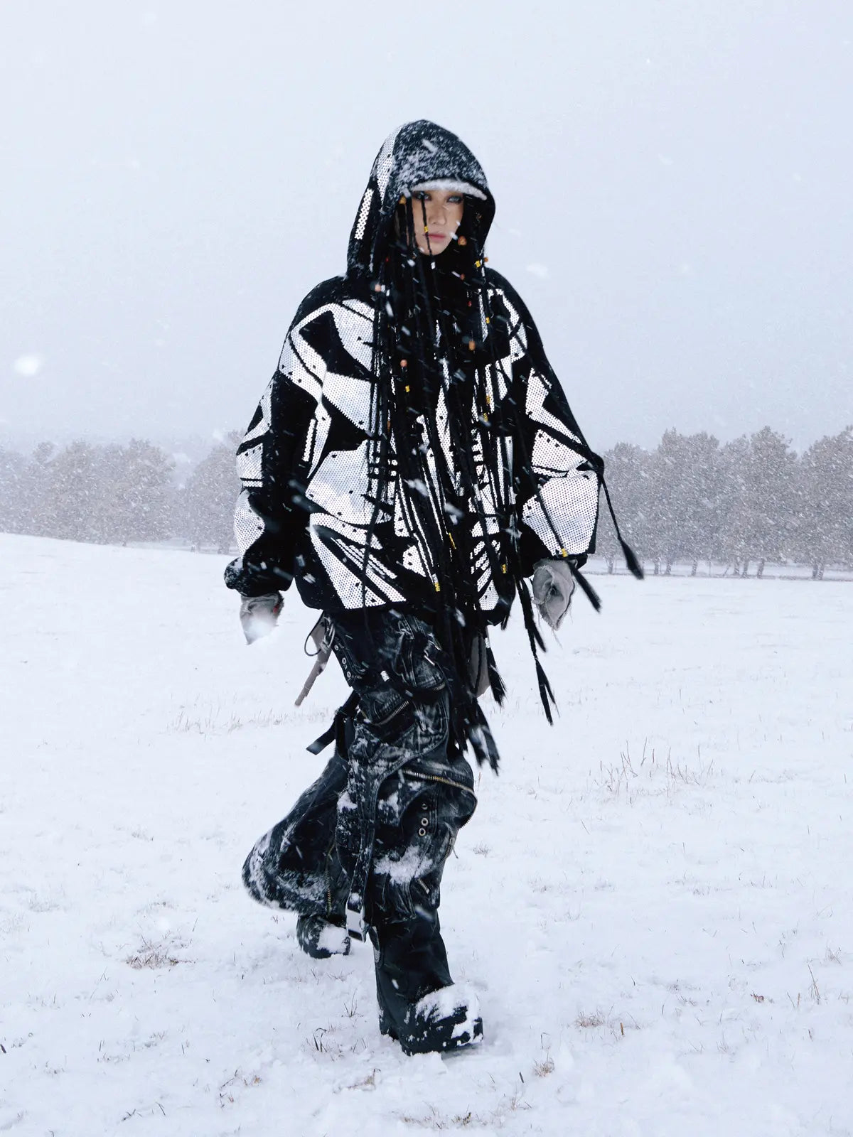 Reflective Armor Hoodie-IYAMIUIO