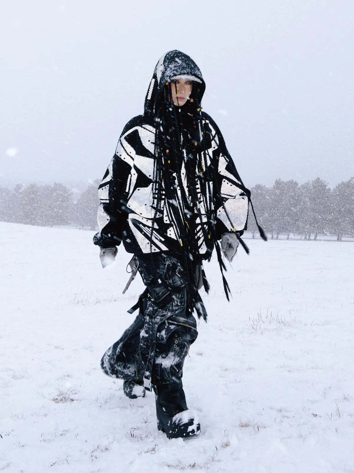 Reflective Armor Hoodie-IYAMIUIO