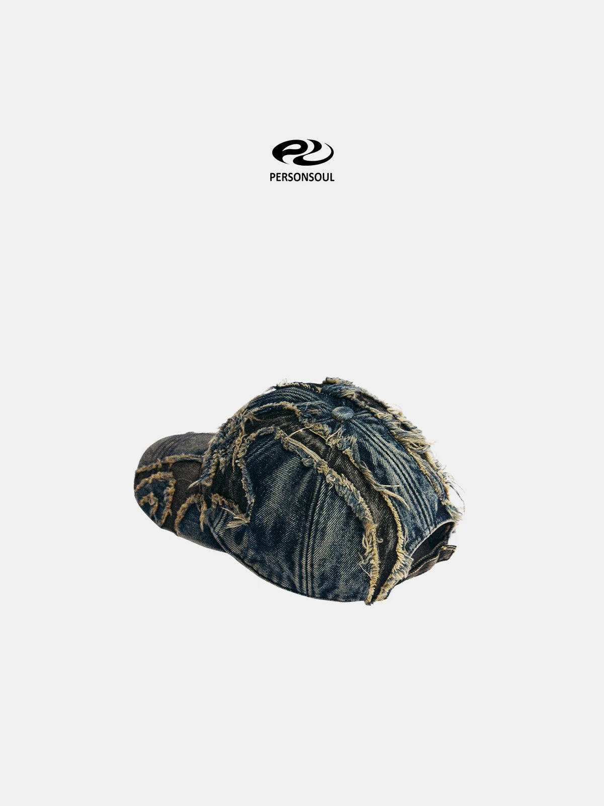 Personsoul Distressed Denim Baseball Cap-IYAMIUIO