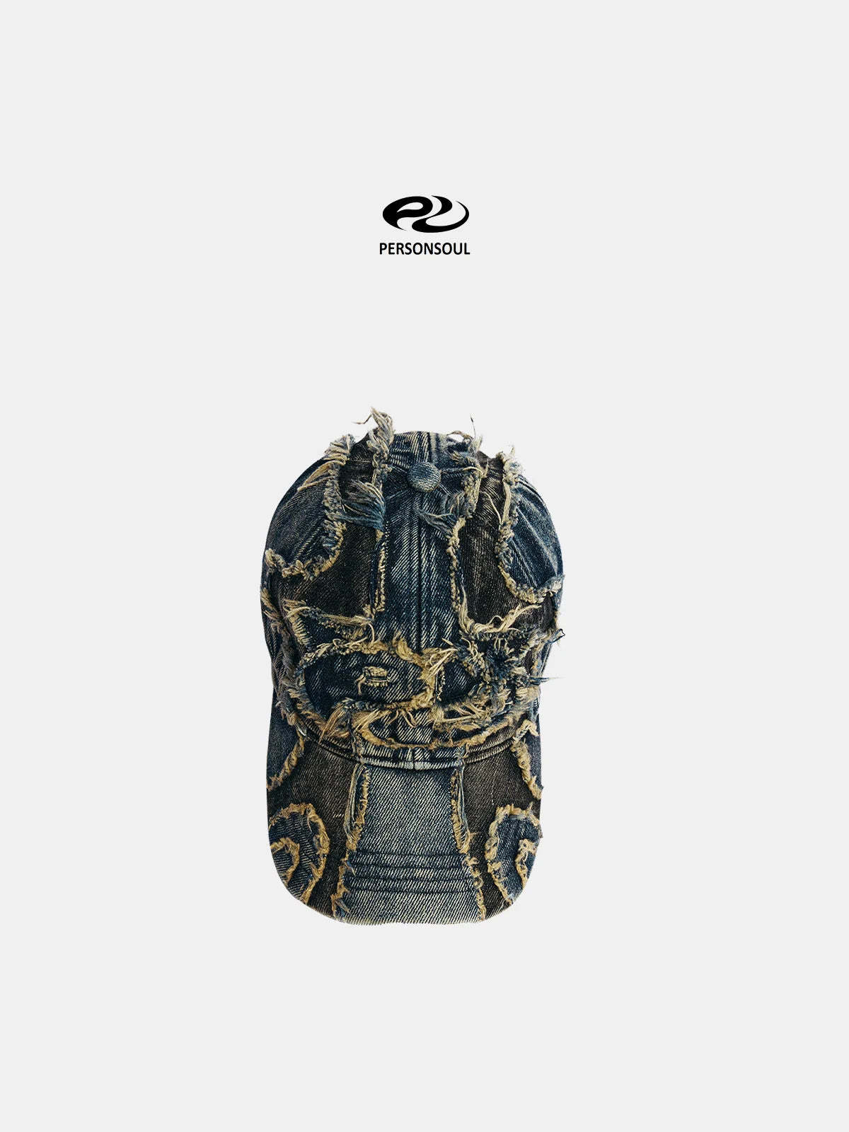 Personsoul Distressed Denim Baseball Cap-IYAMIUIO