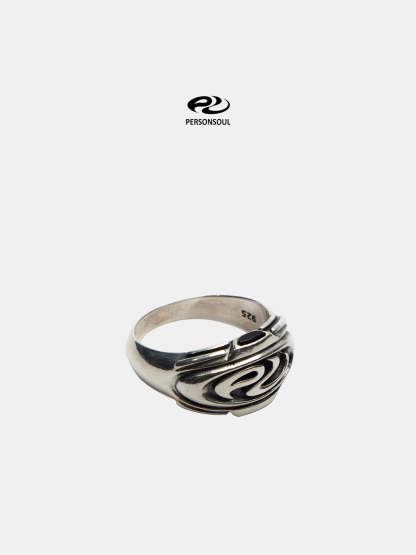 Personsoul Silver Logo Signet Ring-IYAMIUIO