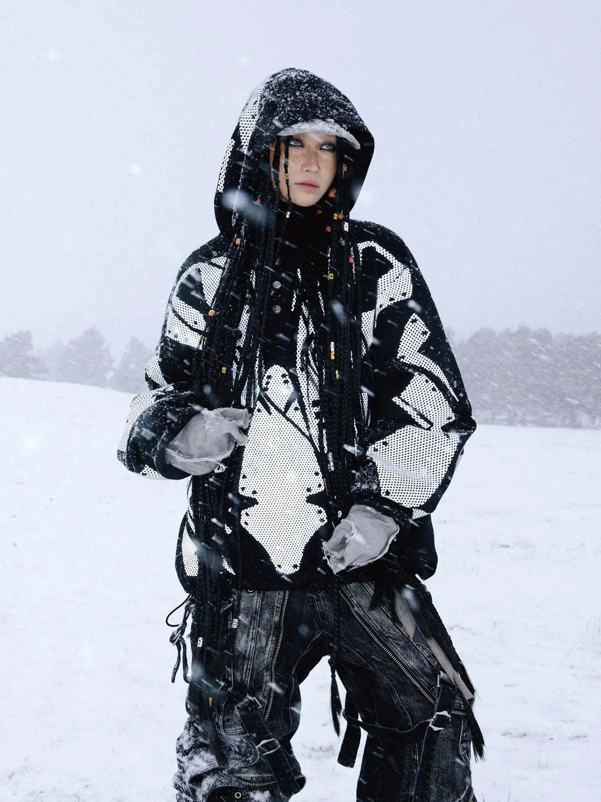 Reflective Armor Hoodie-IYAMIUIO