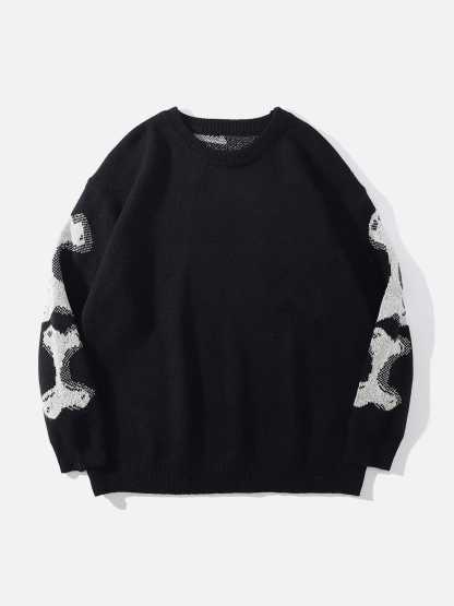 Aelfric Eden Skeleton Pattern Knit Sweater-IYAMIUIO