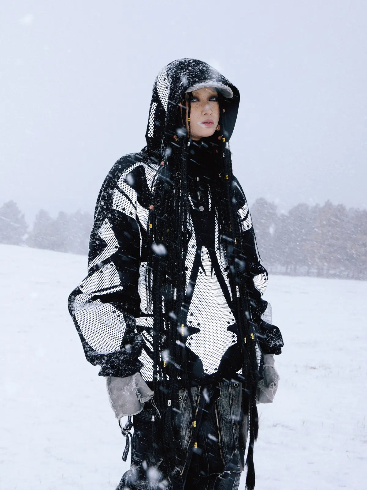 Reflective Armor Hoodie-IYAMIUIO