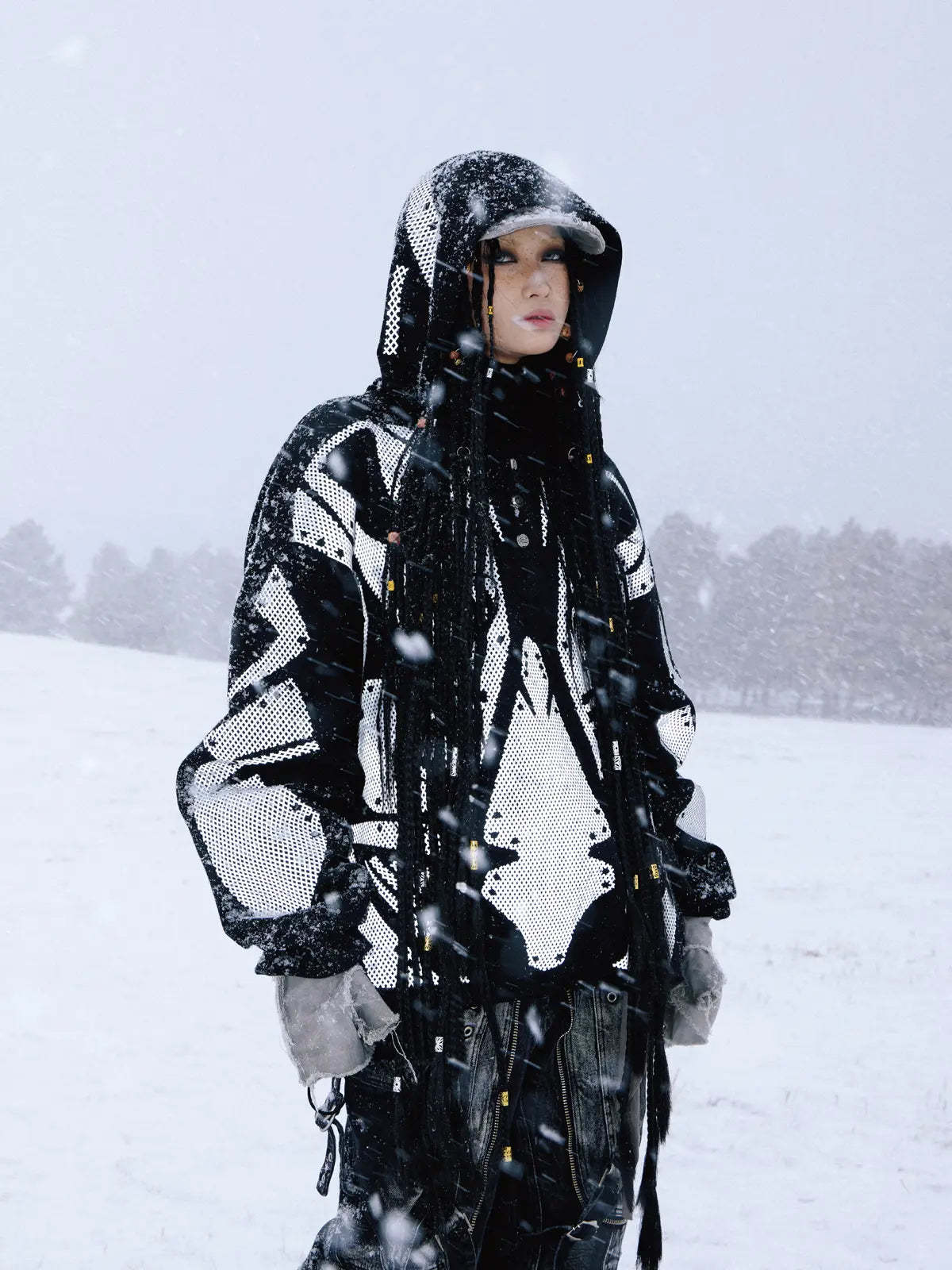 Reflective Armor Hoodie-IYAMIUIO