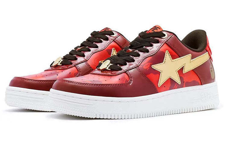 A BATHING APE Bape STA CNY Leather Low 'Red' 1J22-191-003-RED-IYAMIUIO
