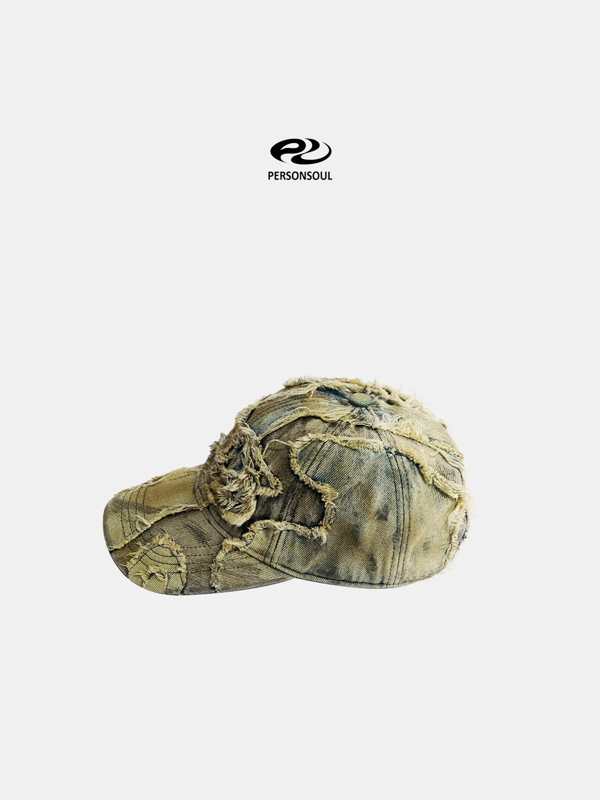 Personsoul Distressed Denim Baseball Cap-IYAMIUIO